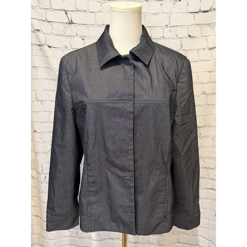 Talora dark denim or chambray-style Snap-front jacket Cotton Blend Size 8